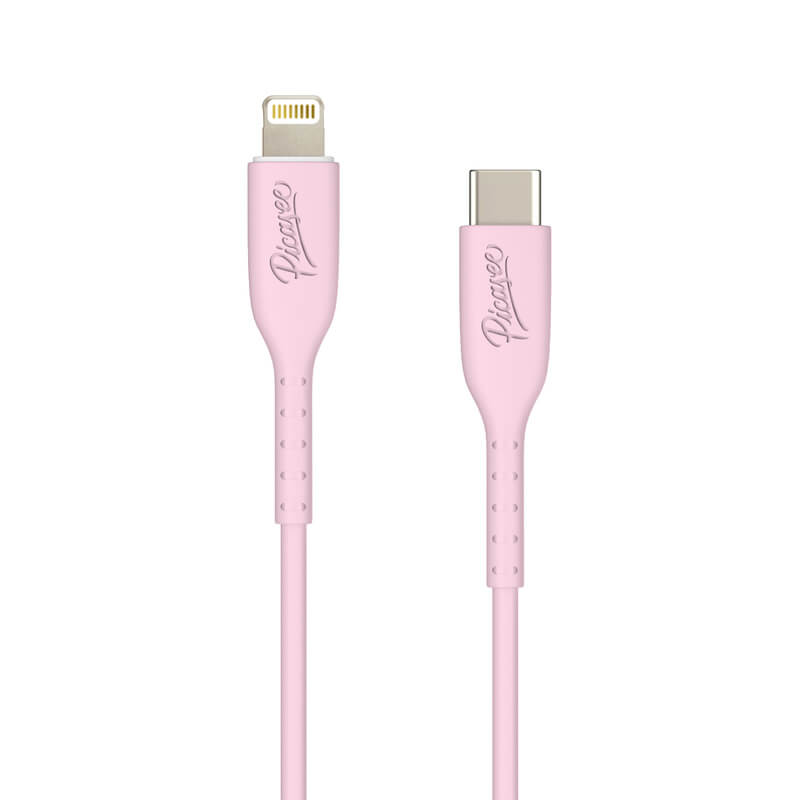 Picasee USB Kabel Lightning - USB C - Różowy