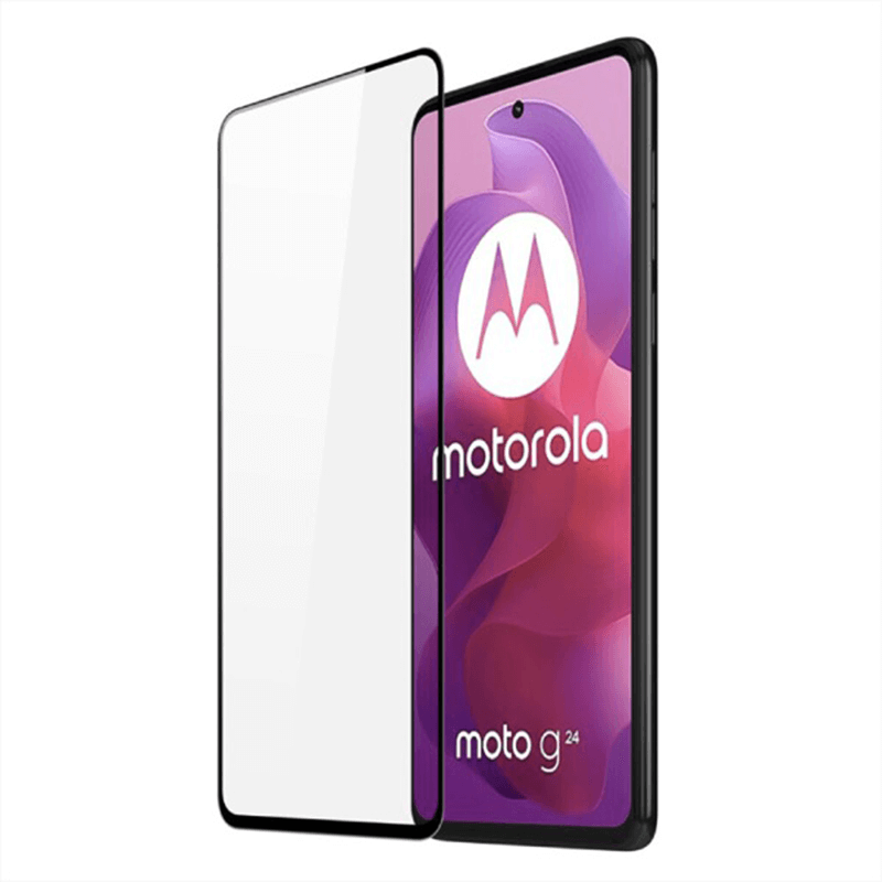 Picasee ochronne szkło hartowane 3D z ramką do Motorola Moto G24 - czarne